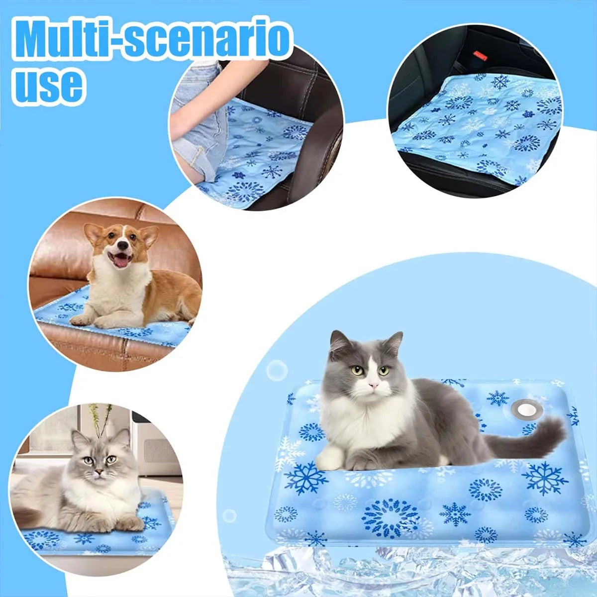 Pet Cooling Mat - Water Injection Ice Pad for Dogs & Cats