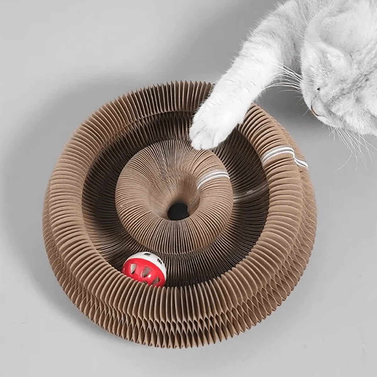 Foldable Cat Scratcher - Multi-Level with Bell & Catnip