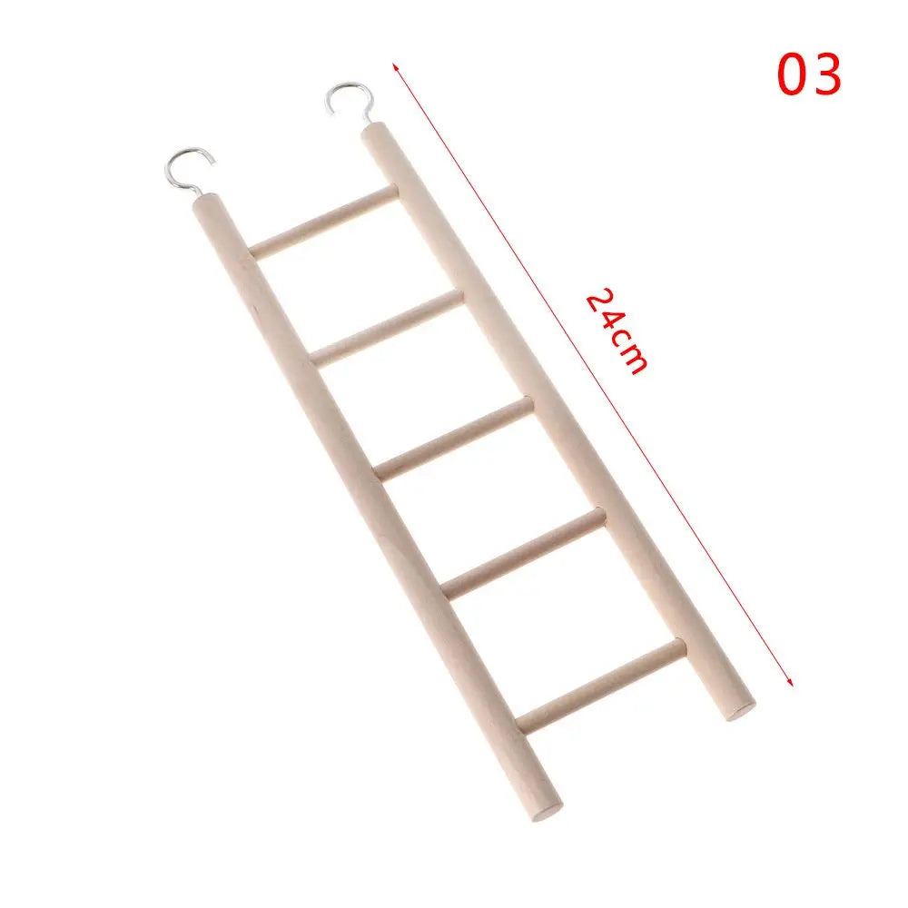 Bird & Hamster Climbing Ladder - Natural Wood Cage Toy
