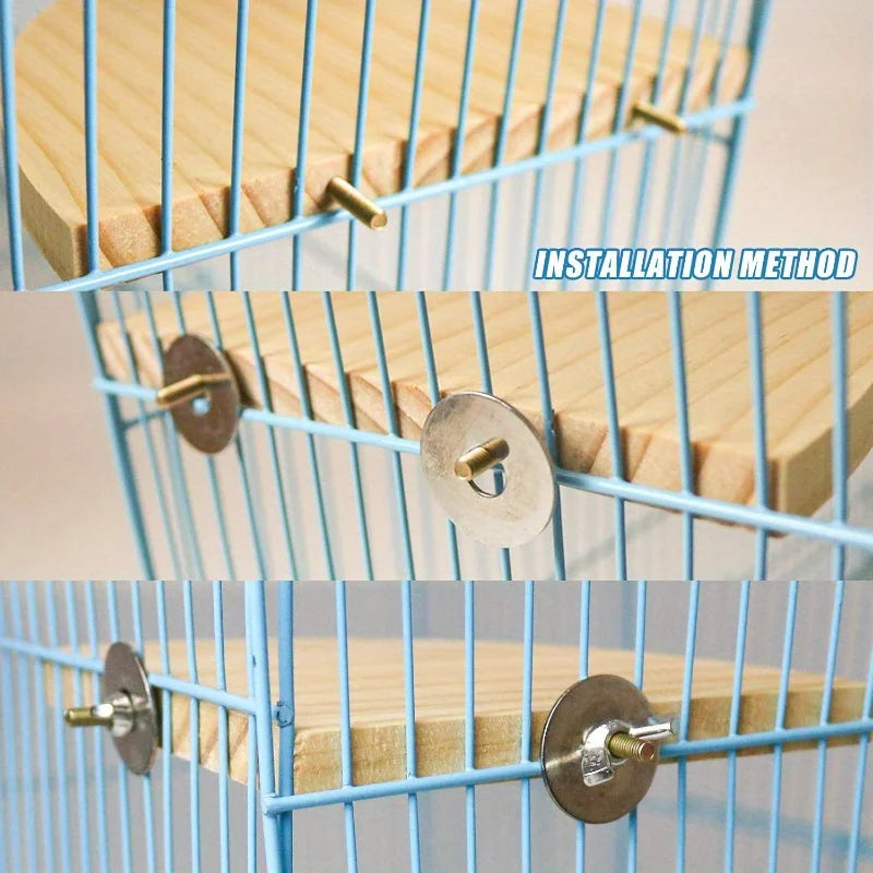 Bird & Hamster Platform Perch - Wooden Playground Stand