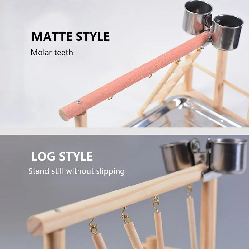 Bird Activity Centre - Perch Stand with Ladder & Hammock