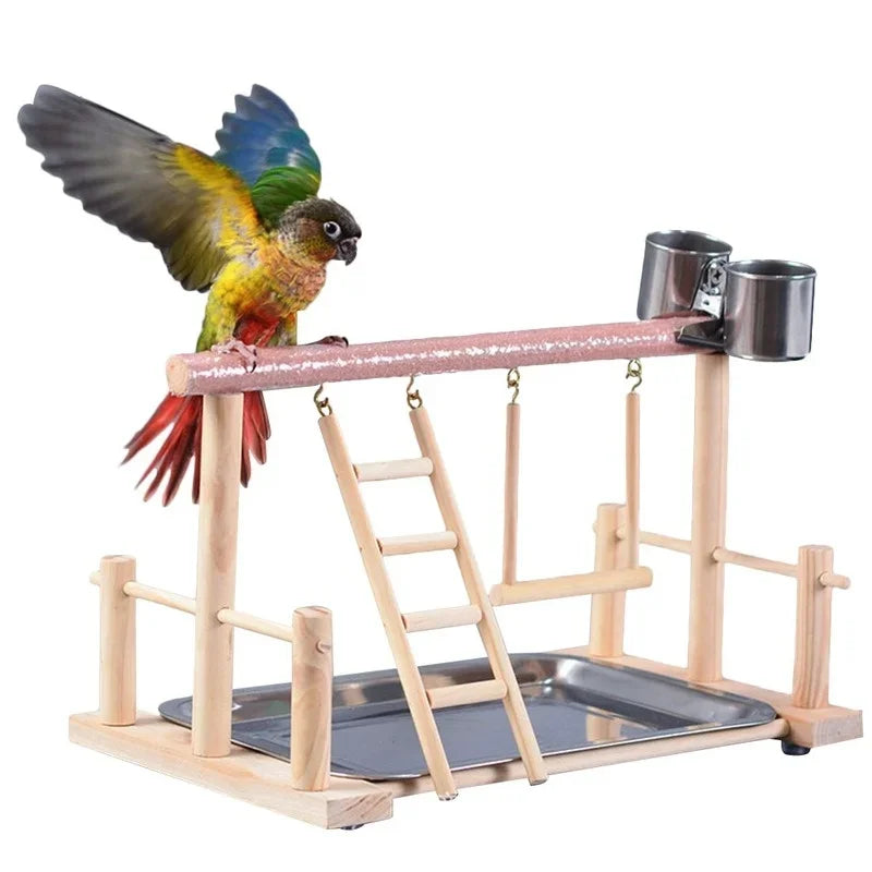 Bird Activity Centre - Perch Stand with Ladder & Hammock