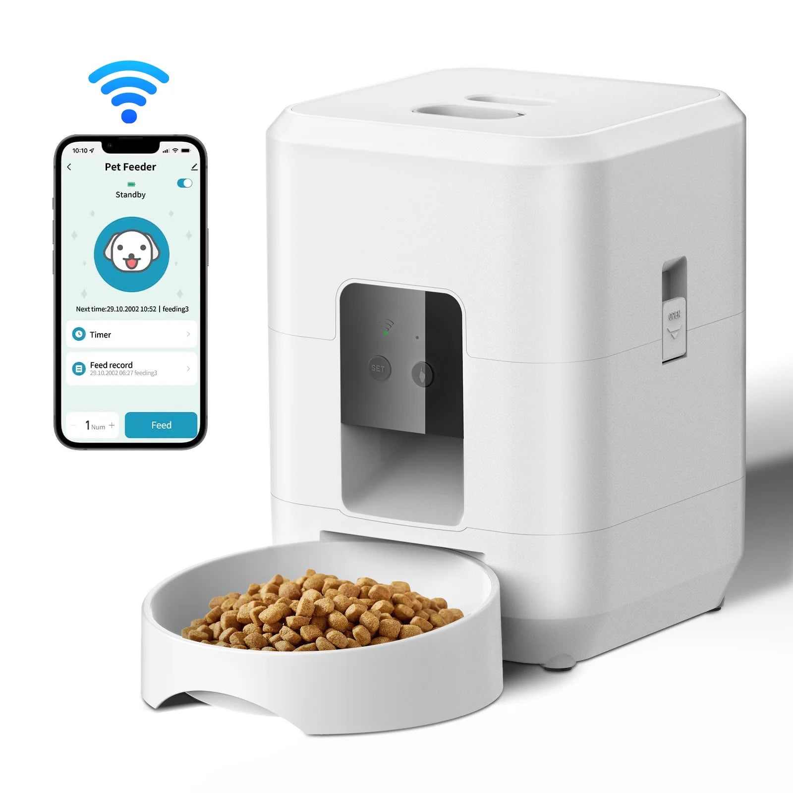 Smart Pet Feeder 2L - WiFi App Control Auto Dispenser