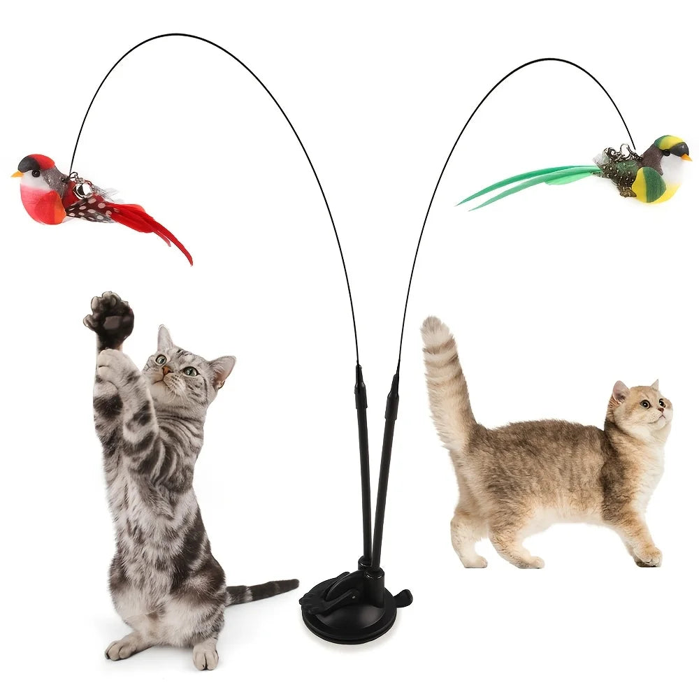 Cat Bird Teaser Wand - Simulation Bird Hands-Free Set