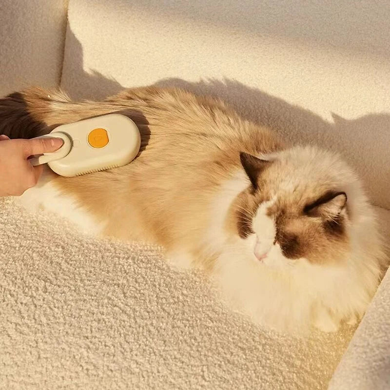 Pet Steam Grooming Brush - 3-in-1 Spray Massage Deshedder
