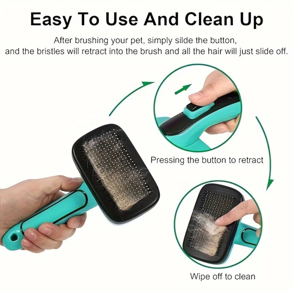 Self-Cleaning Slicker Brush - Dog & Cat Grooming