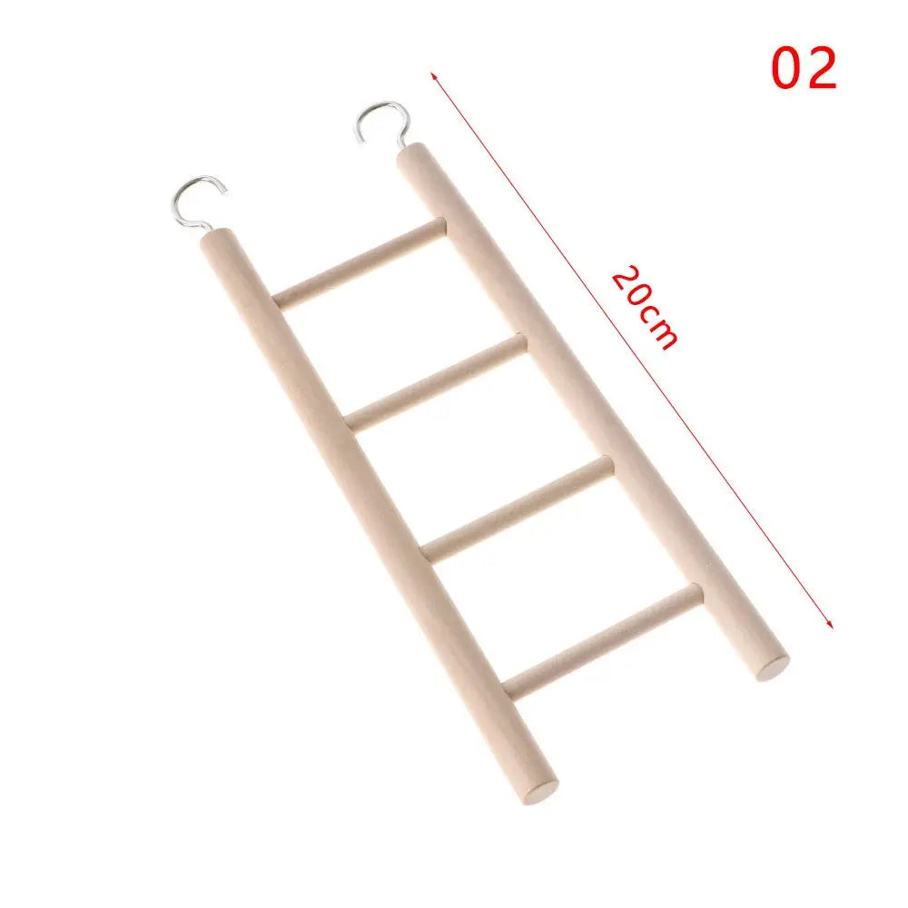 Bird & Hamster Climbing Ladder - Natural Wood Cage Toy