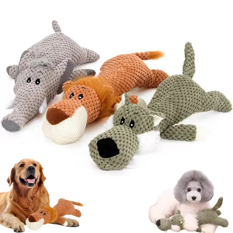 Large Dog Plush Toy - Bite-Resistant Squeaky Animal