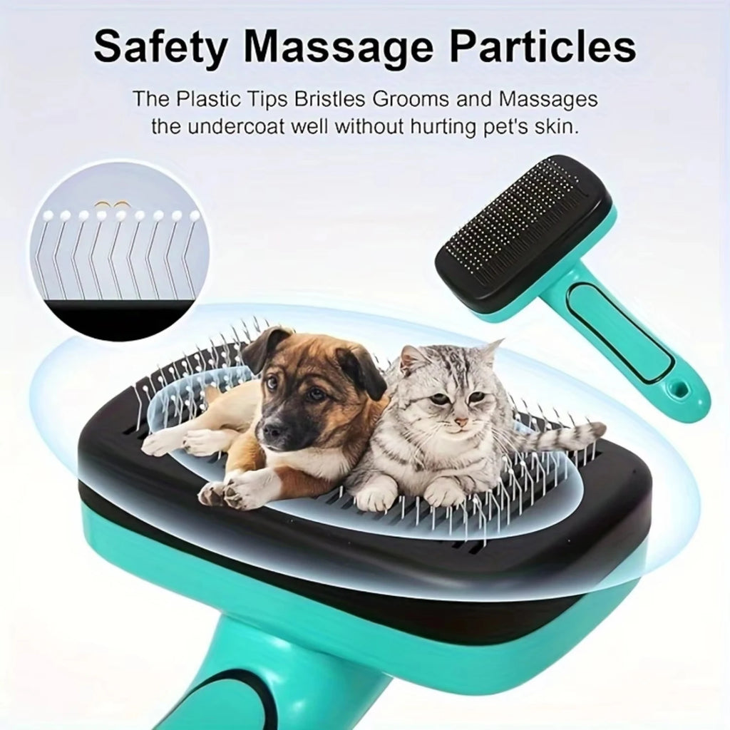Self-Cleaning Slicker Brush - Dog & Cat Grooming