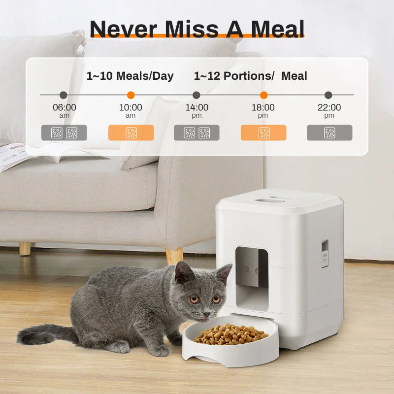 Smart Pet Feeder 2L - WiFi App Control Auto Dispenser