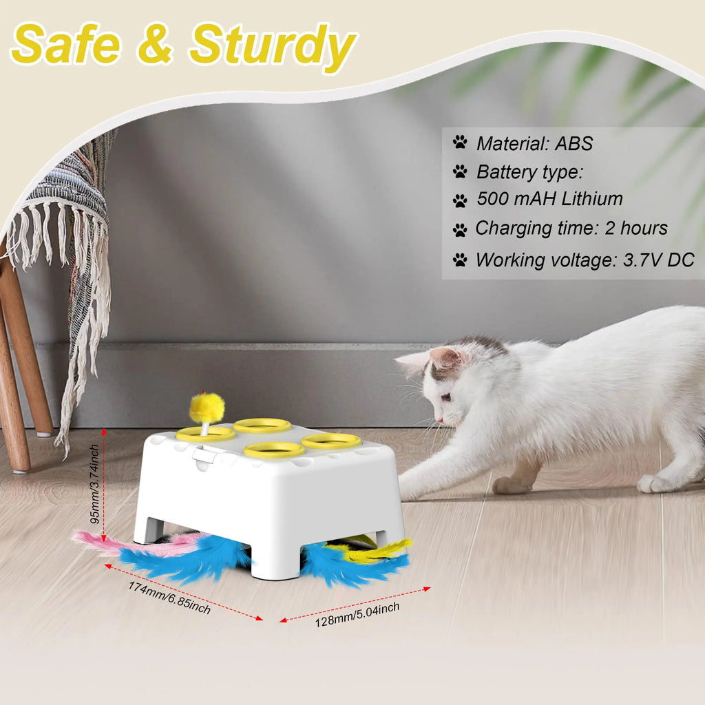 Cat Whack-A-Mole Toy - Automatic Pop-Up Rechargeable