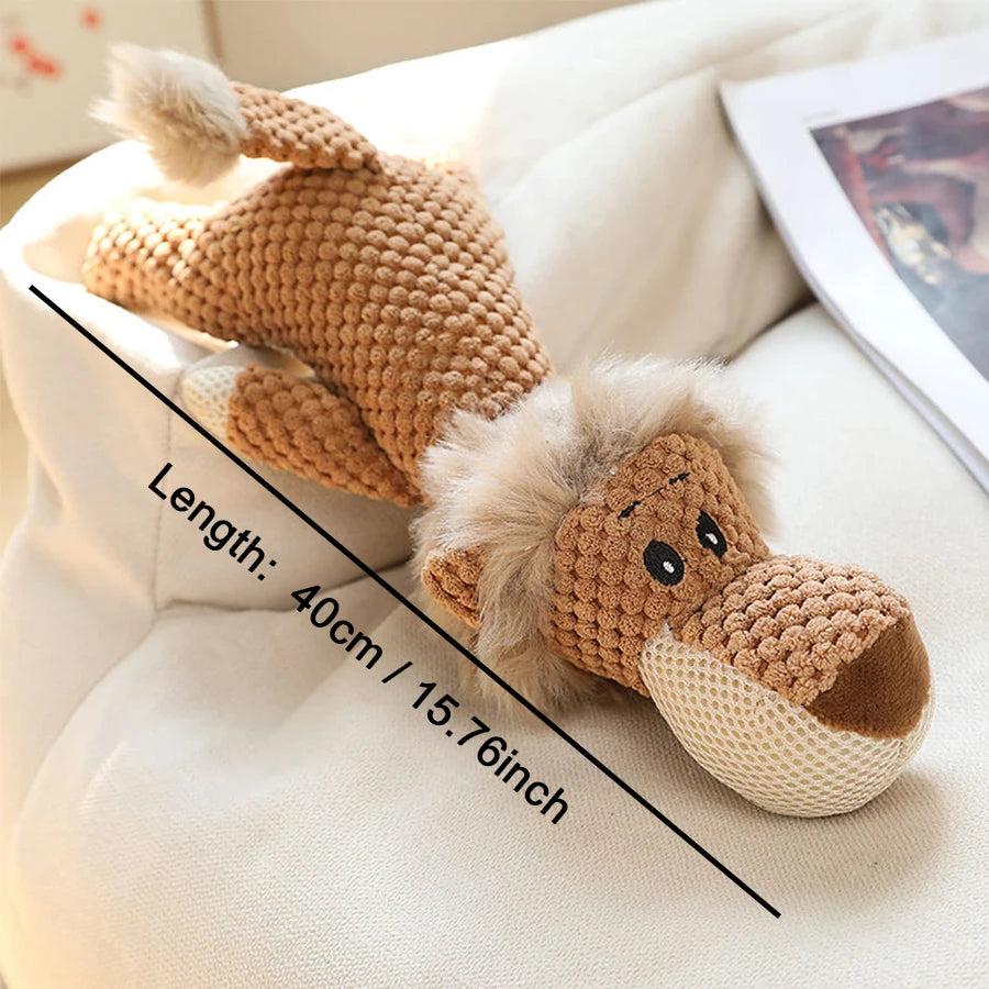 Large Dog Plush Toy - Bite-Resistant Squeaky Animal