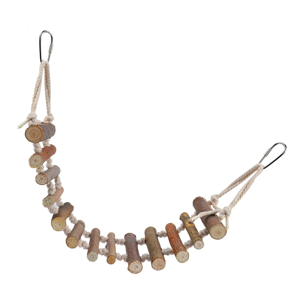 Bird Rope & Wood Swing Bridge - Natural Climbing Toy