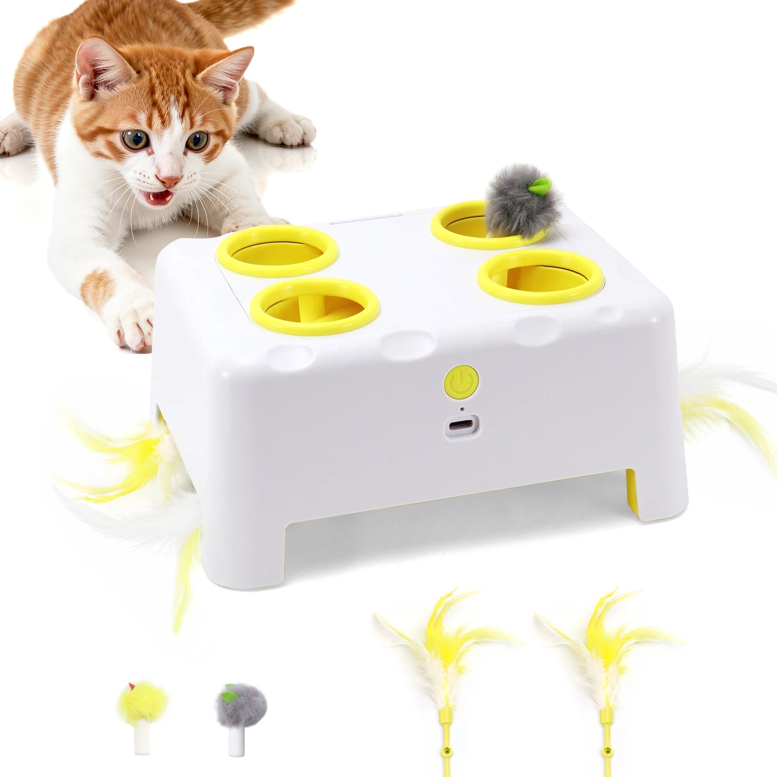 Interactive Cat Toy - 3-Mode Rechargeable Feather Toy