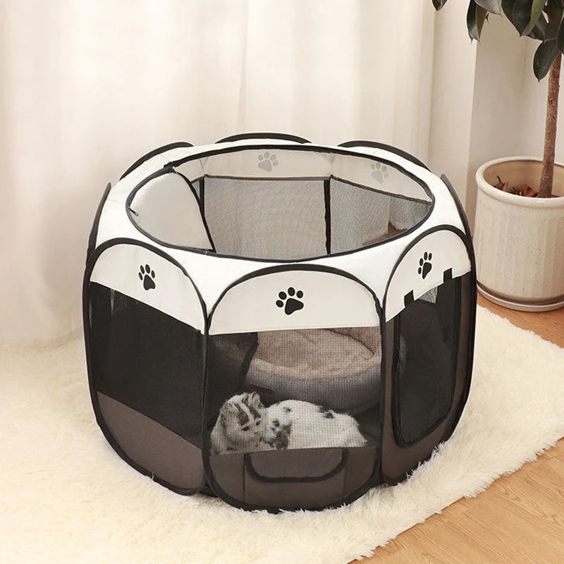 Pet Camping Tent - Foldable Octagonal Cage for Dogs & Cats