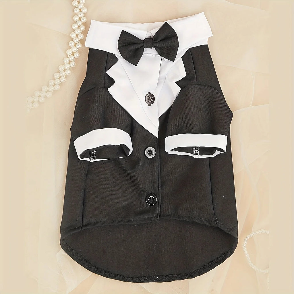 Dog Wedding Suit with Bow Tie - Formal Pet Costume