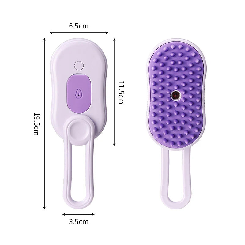 Pet Steam Grooming Brush - 3-in-1 Spray Massage Deshedder