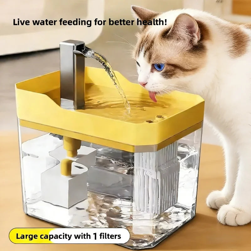 1.5L Cat Water Fountain Auto Filter Pet Water Dispenser USB Live Water Circulation Automatic Drinking Fountain for Cats and Pets