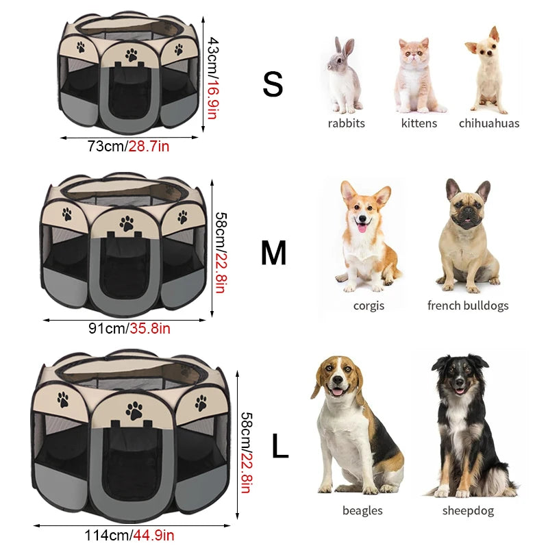 Pet Camping Tent - Foldable Octagonal Cage for Dogs & Cats