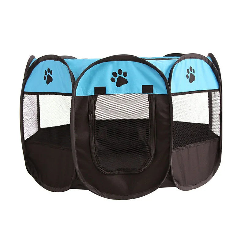 Foldable Pet Playpen - Octagonal Kennel for Cats & Dogs