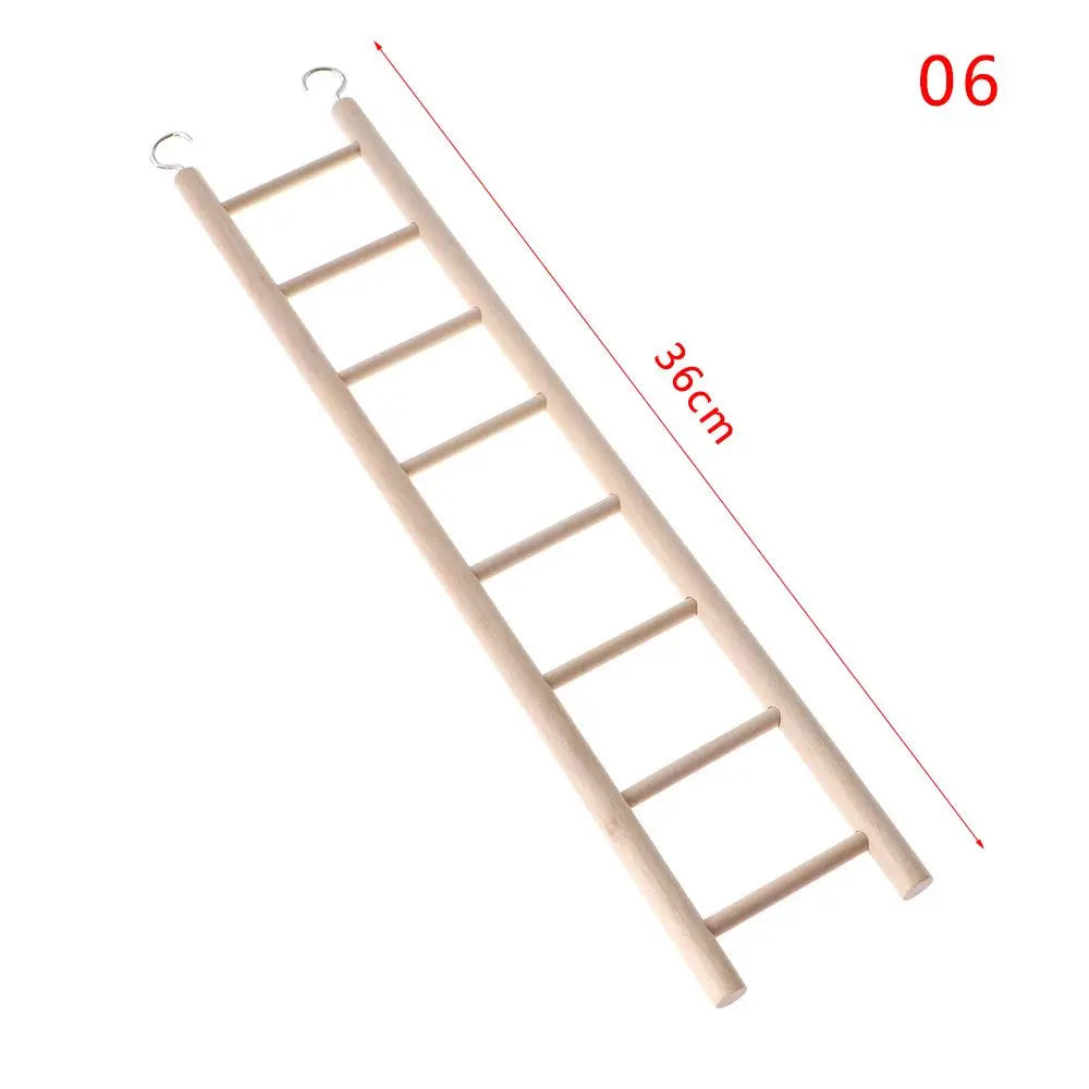 Bird & Hamster Climbing Ladder - Natural Wood Cage Toy