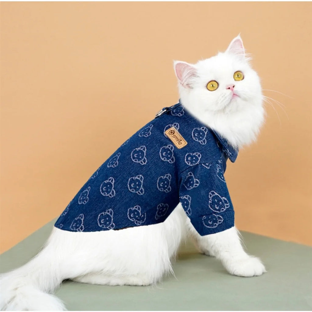 Dog Denim Shirt - Fashionable Traction Pullover