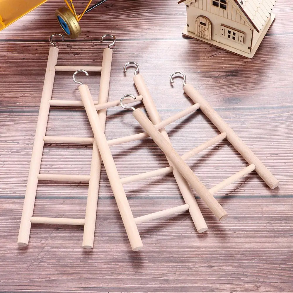 Bird & Hamster Climbing Ladder - Natural Wood Cage Toy