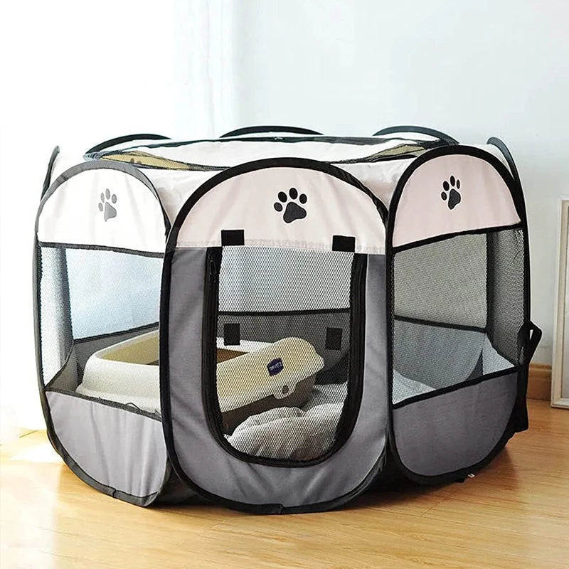 Pet Camping Tent - Foldable Octagonal Cage for Dogs & Cats