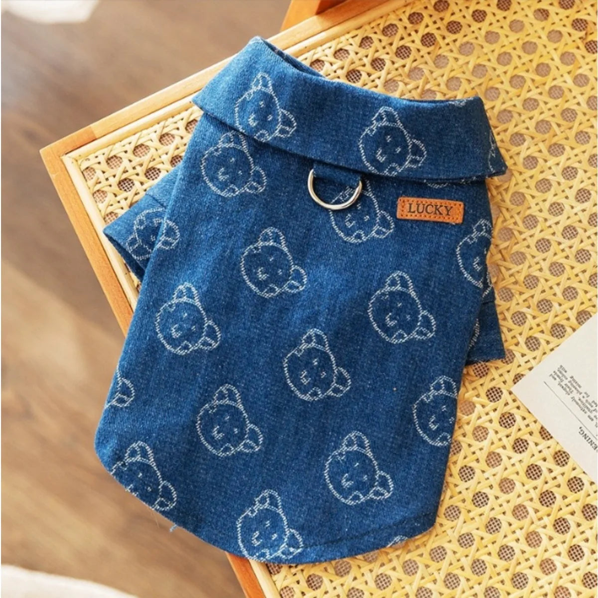 Dog Denim Shirt - Fashionable Traction Pullover