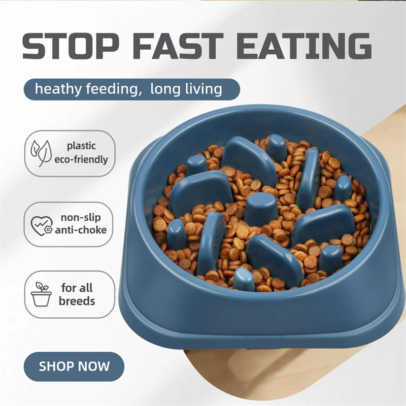 Slow Feeder Dog Bowl Anti Choking Watering & Feeding Supplies Puzzle Feeder Bowl Non-slip Slow Eat Bowl for Dogs Large Small