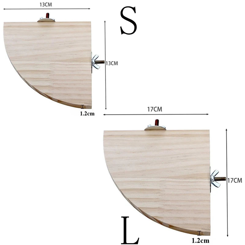 Bird & Hamster Platform Perch - Wooden Playground Stand