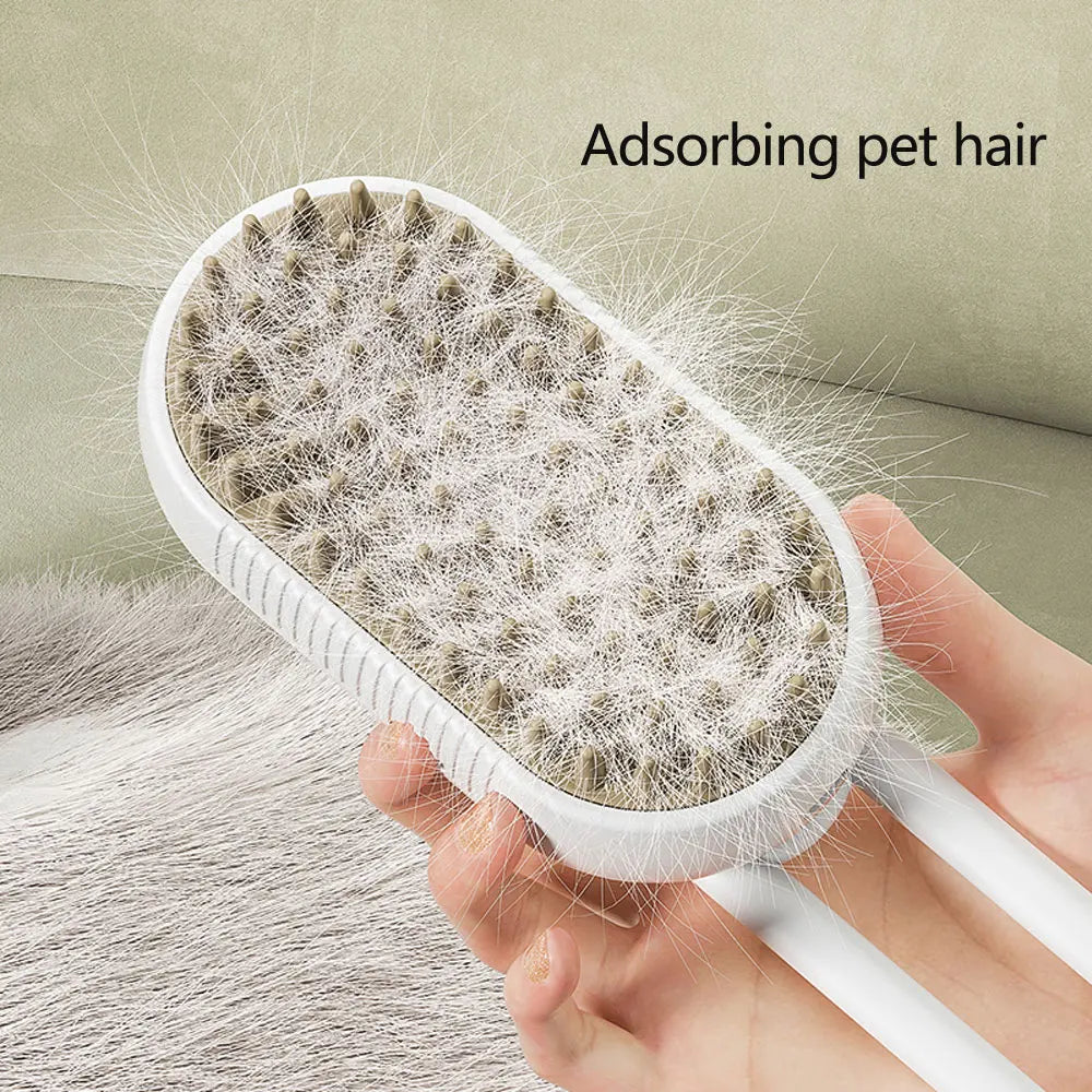 Pet Steam Grooming Brush - 3-in-1 Spray Massage Deshedder