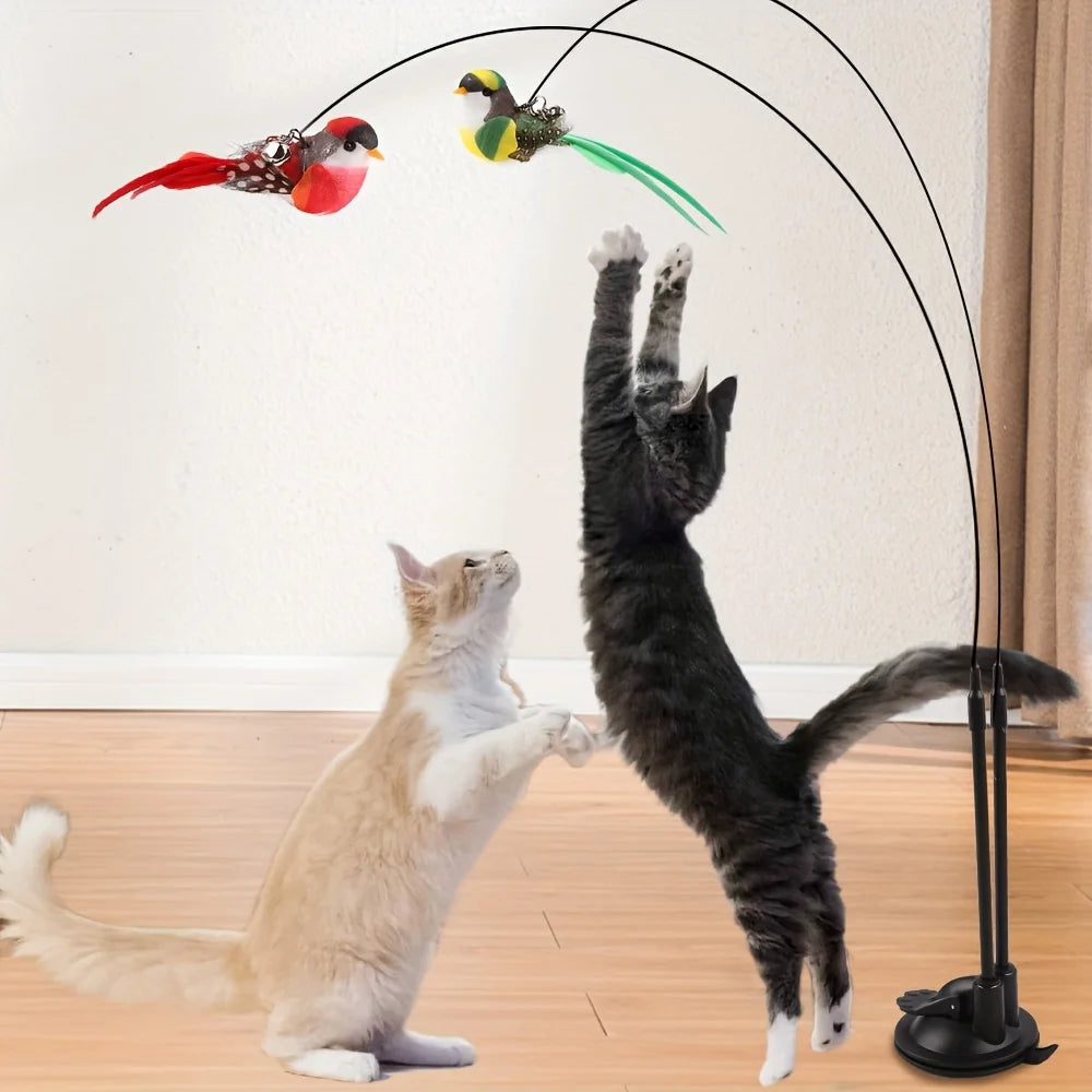 Cat Bird Teaser Wand - Simulation Bird Hands-Free Set