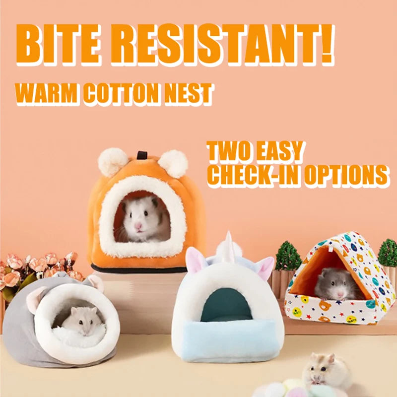 Guinea Pig & Hamster Cosy Bed - Soft Warm Cage House