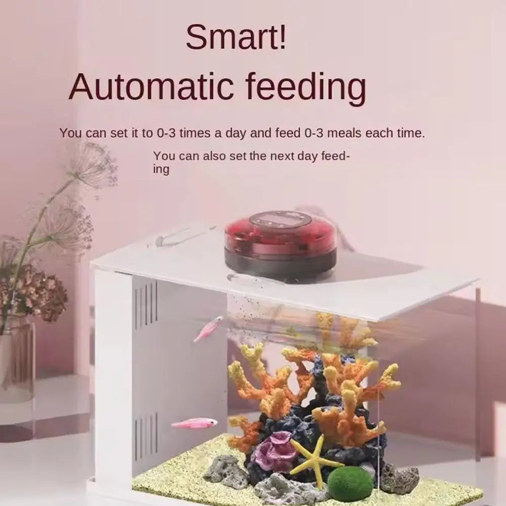 Rechargeable Auto Fish Feeder - Smart Food Dispenser