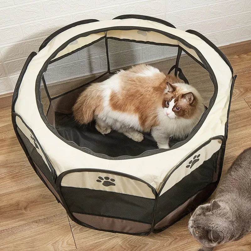Pet Camping Tent - Foldable Octagonal Cage for Dogs & Cats