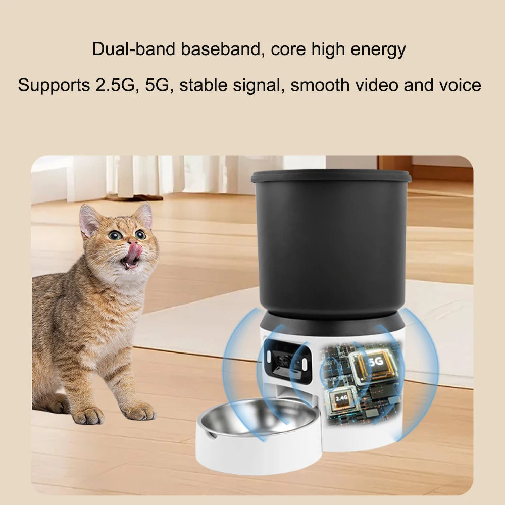 Smart Pet Feeder 4L with Camera - WiFi Auto Dispenser