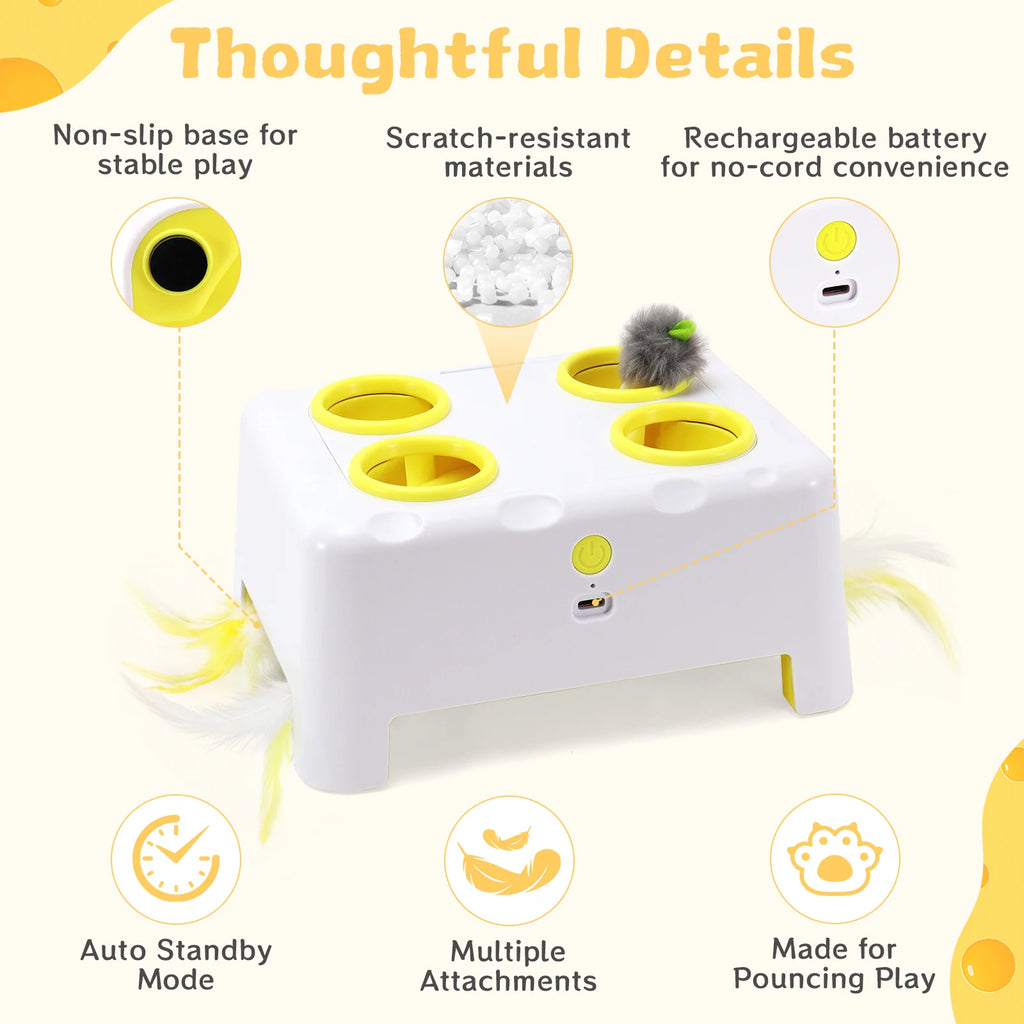 Interactive Cat Toy - 3-Mode Rechargeable Feather Toy