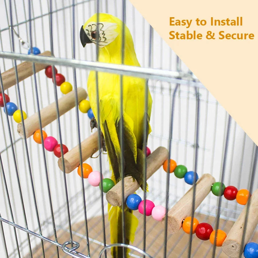 Bird Ladder Bridge - 10-Step Wooden Climbing Toy