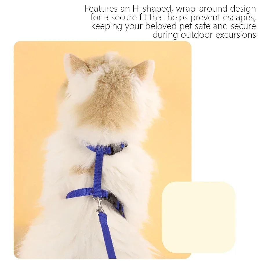 Cat Harness & Leash Set - Escape-Proof H-Style Vest