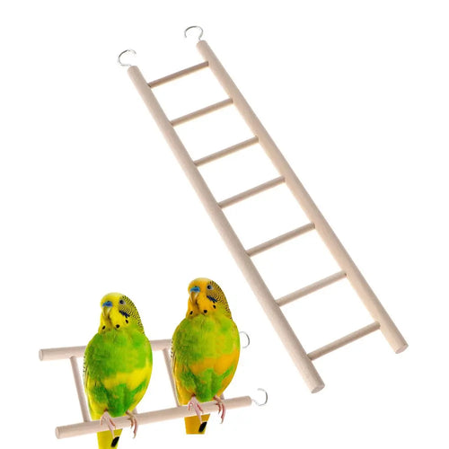 Bird & Hamster Climbing Ladder - Natural Wood Cage Toy