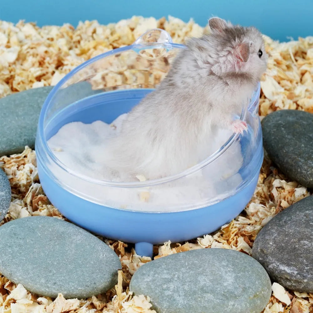 Hamster Sand Bath Box - Transparent Cage Toilet