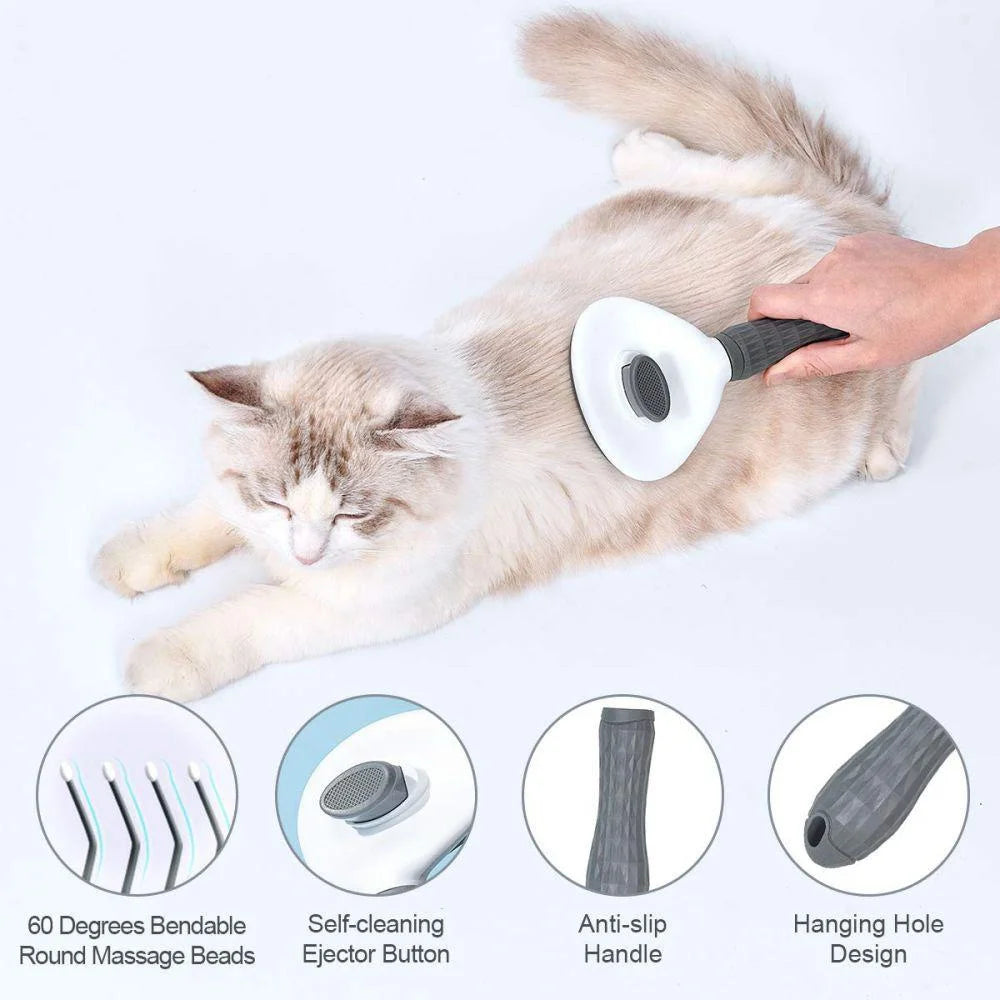 Self Cleaning Slicker Brush for Dogs and Cats Stonego Pet Grooming Tool Removes Undercoat Shedding Mats and Hair