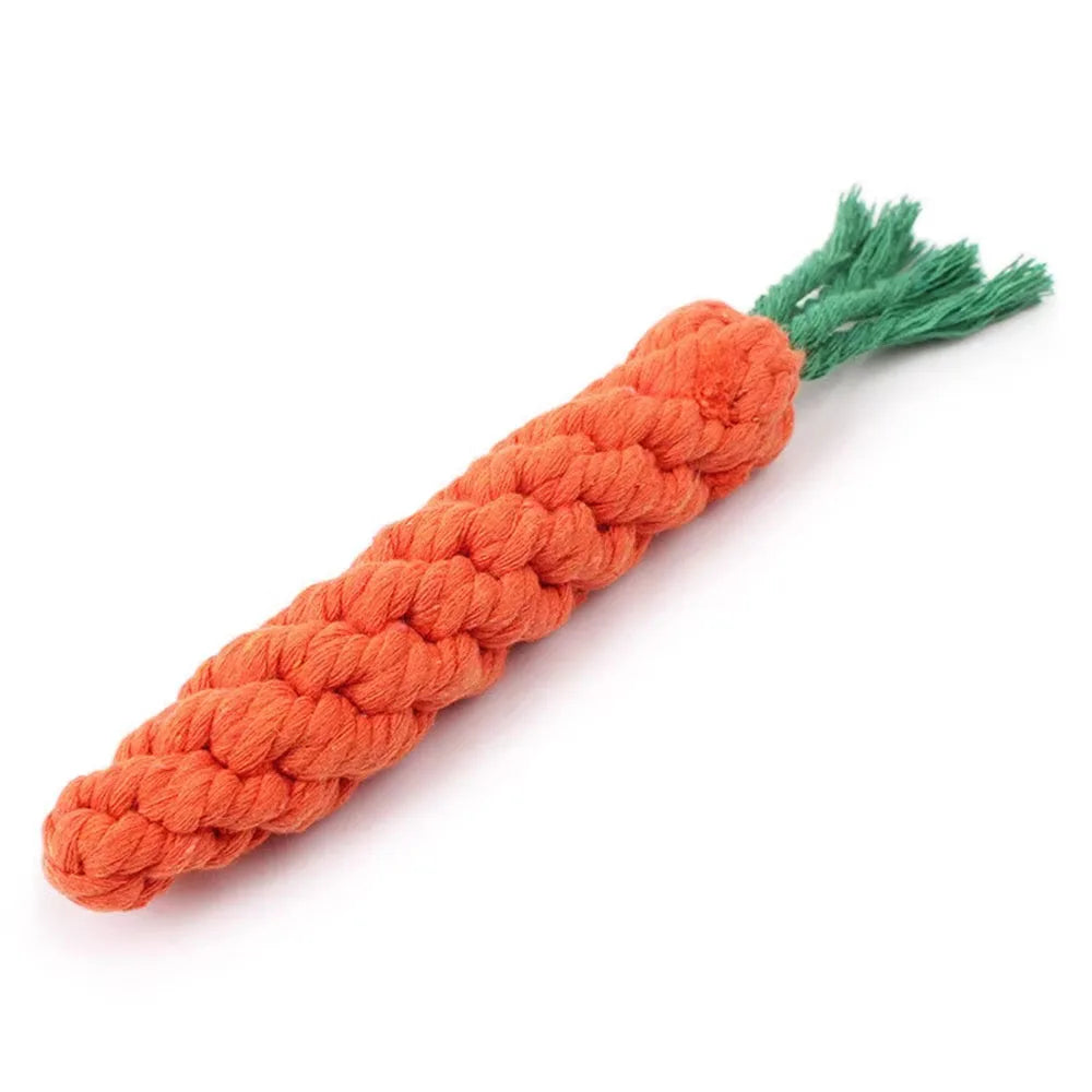 Dog Carrot Rope Toy - Braided Chew Tug