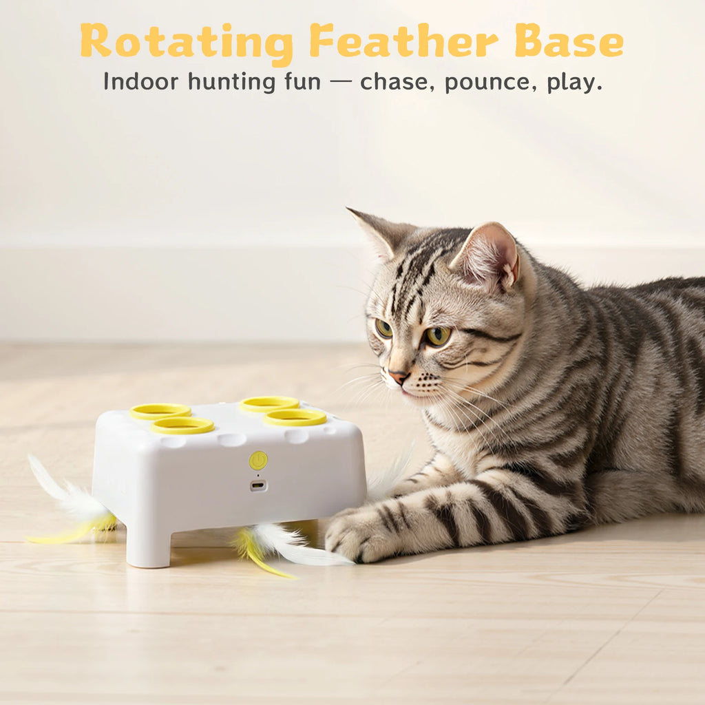 Interactive Cat Toy - 3-Mode Rechargeable Feather Toy