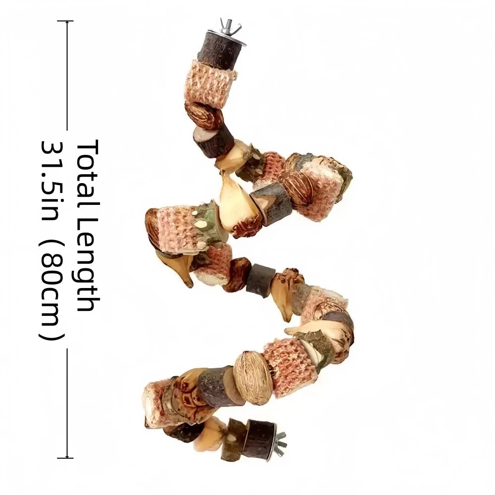 Bird Flexible Rope Ladder - Natural Wood Bendable Climbing Toy