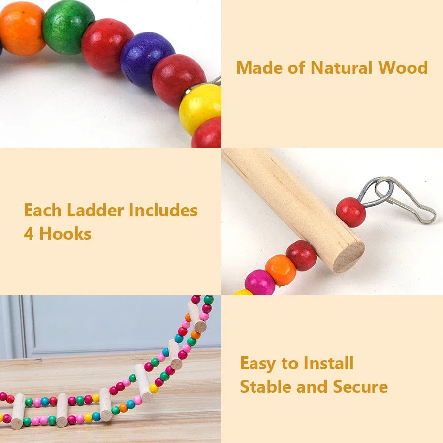 Bird Ladder Bridge - 10-Step Wooden Climbing Toy