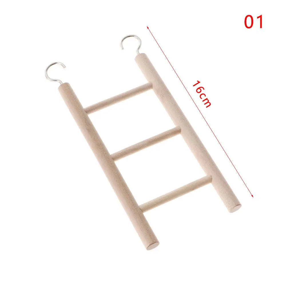 Bird & Hamster Climbing Ladder - Natural Wood Cage Toy