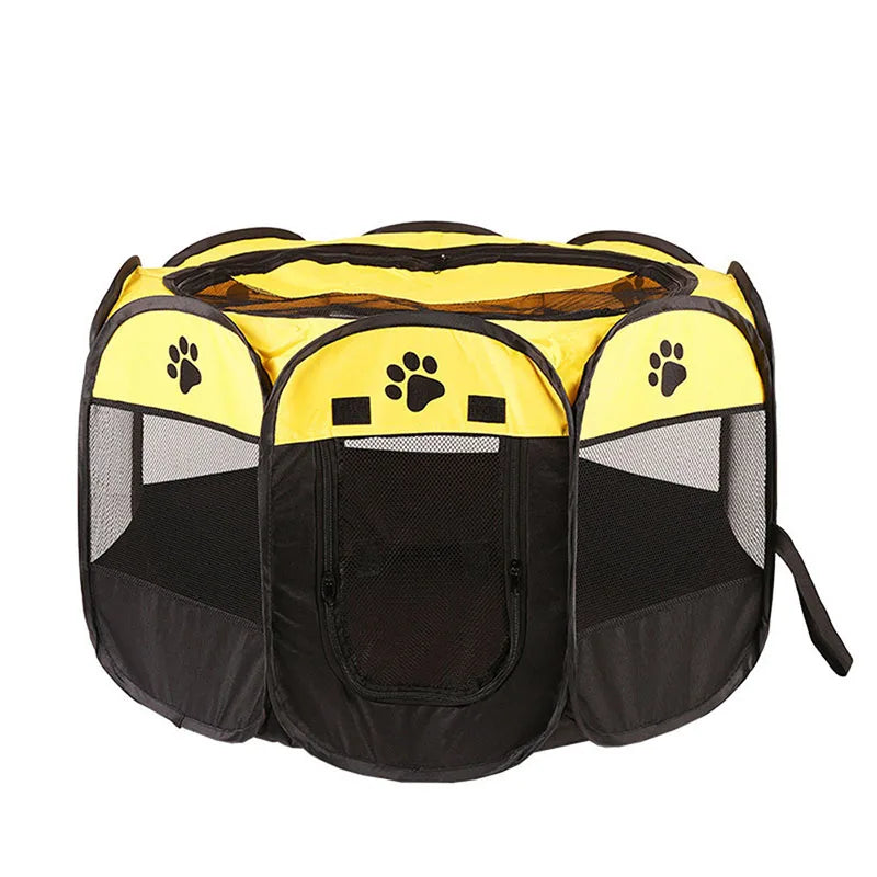 Foldable Pet Playpen - Octagonal Kennel for Cats & Dogs