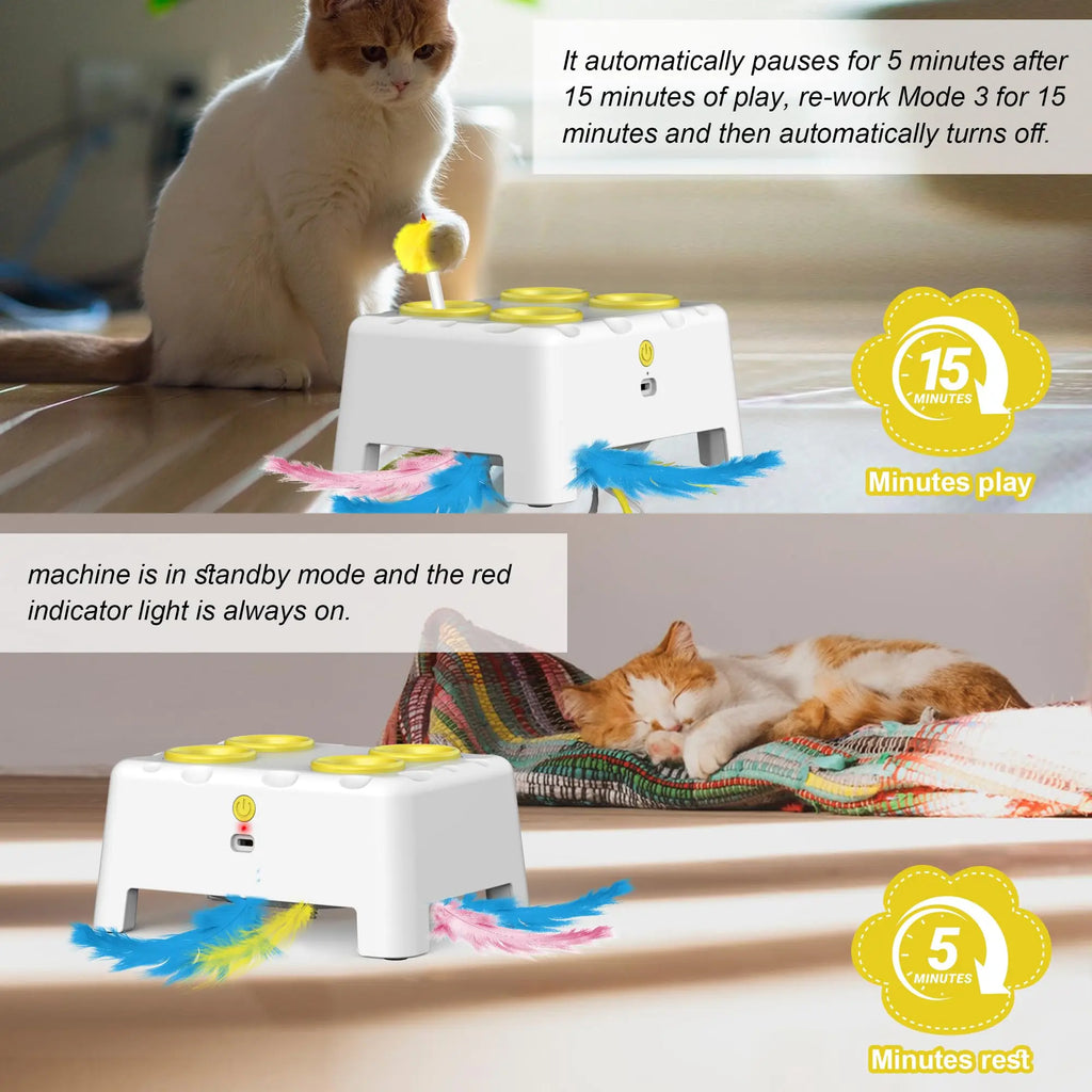 Cat Whack-A-Mole Toy - Automatic Pop-Up Rechargeable